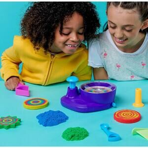 Kinetic Sand, Swirl N’ Surprise Playset with 2lbs of Play Sand, sensory tools!